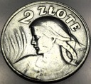 2 zł złote 1925 Kobieta i kłosy żniwiarka KROPKA SREBRO