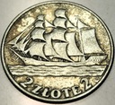 2 zł złote 1936 Żaglowiec Żaglówka Statek SREBRO