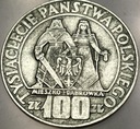 100 zł złotych 1966 Mieszko Dąbrówka Tysiąclecie Państwa Polskiego SREBRO