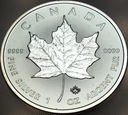 Kanada 5 dolarów 2020 1 oz UNCJA SREBRO Liść Klonowy Klonu