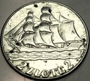 2 zł złote 1936 Żaglowiec Żaglówka Statek SREBRO