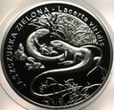 20 zł złotych 2009 Jaszczurka Zielona Zwierzęta Świata SREBRO
