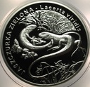 20 zł złotych 2009 Jaszczurka Zielona Zwierzęta Świata SREBRO