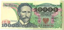 1988 10000 zł złotych Wyspiański, seria CY