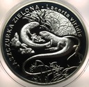 20 zł złotych 2009 Jaszczurka Zielona Zwierzęta Świata SREBRO (nr 2)