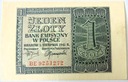 1941 1 zł Jeden Złoty, seria BE (nr 1)