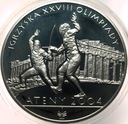 10 zł złotych 2004 Ateny Igrzyska Olimpiady szermierka SREBRO (nr 1)