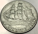 2 zł złote 1936 Żaglowiec Żaglówka Statek SREBRO
