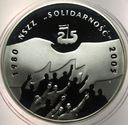 10 zł złotych 2005 NSZZ Solidarność 1980 2005 SREBRO