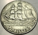 2 zł złote 1936 Żaglowiec Żaglówka Statek SREBRO (nr 1)