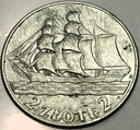 2 zł złote 1936 Żaglowiec Żaglówka Statek SREBRO (nr 2)