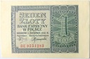 1941 1 zł Jeden Złoty, seria BE (nr 2)