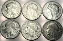 LOT ZESTAW 6 x 10 zł złotych Głowa Kobiety SREBRO