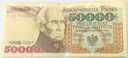 1993 50000 zł złotych Staszic seria F