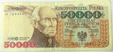 1993 50000 zł złotych Staszic seria H (nr 1)