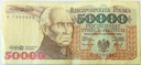 1993 50000 zł złotych Staszic seria K (nr 1)