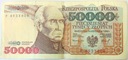 1993 50000 zł złotych Staszic seria P