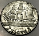 2 zł złote 1936 Żaglowiec Żaglówka Statek SREBRO (nr 1)