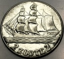 2 zł złote 1936 Żaglowiec Żaglówka Statek SREBRO (nr 2)