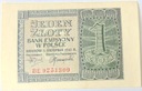 1941 1 zł Jeden Złoty, seria BE (nr 1)