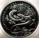 20 zł złotych 2009 Jaszczurka Zielona Zwierzęta Świata SREBRO (nr 2)