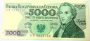 1988 5000 zł złotych Chopin seria DB (nr 1)