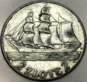 2 zł złote 1936 Żaglowiec Żaglówka Statek SREBRO
