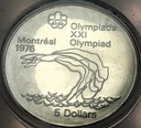 Kanada 5 dolarów 1975 Montreal skoki do wody SREBRO