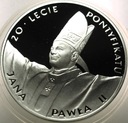 10 zł złotych 1998 Jan Paweł II 20-lecie pontyfikatu SREBRO