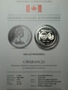 Kanada 1 dolar 1975 100 lat Winnipeg Srebrne Dolary Kanadyjskie SREBRO