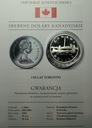 Kanada 1 dolar 1984 100 lat Toronto Srebrne Dolary Kanadyjskie SREBRO