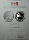 Kanada 1 Dolar 1986 Pacific Express Srebrne Dolary Kanadyjskie SREBRO