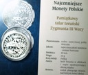 talar toruński Zygmunta III Wazy Najcenniejsze Monety Polskie SREBRO