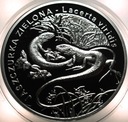 20 zł złotych 2009 Jaszczurka Zielona Zwierzęta Świata SREBRO (nr 2)