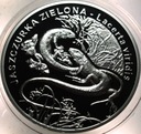 20 zł złotych 2009 Jaszczurka Zielona Zwierzęta Świata SREBRO