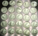 LOT 25 szt. x 20 zł złotych 2008 Sokół Wędrowny Zwierzęta Świata SREBRO