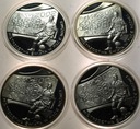 LOT 4 x 10 zł złotych 2002 Mistrzostwa Korea Japonia SREBRO