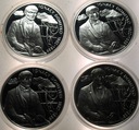 LOT 4 x 10 zł złotych 2007 Ignacy Domeyko SREBRO