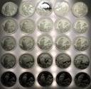 LOT 25 x 20 zł złotych 2008 Sokół Wędrowny Zwierzęta Świata SREBRO