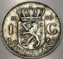 Holandia Niderlandy 1 gulden 1956 SREBRO