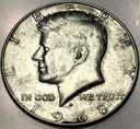 USA 1/2 dolara Half Dollar 1968 D Kennedy JFK SREBRO (1)