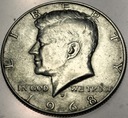 USA 1/2 Dolara 1968 Half Dollar JFK Kennedy SREBRO