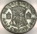 Anglia UK pół korony half crown 1946 Jerzy VI George SREBRO
