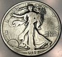 USA 1/2 dolara Half Dollar 1918 Bogini Wolności Walking Liberty SREBRO