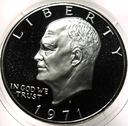 USA 1 dolar Dollar 1971 Eisenhower LUSTRO PROOF SREBRO