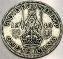 Anglia UK 1 szyling shilling 1940 Jerzy VI George SREBRO
