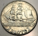 2 zł złote 1936 Żaglowiec SREBRO