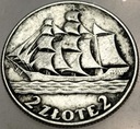 2 zł złote 1936 Żaglowiec SREBRO