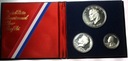USA zestaw 3x 1976 S quarter half 1 dollar US Eisenhower Kennedy SREBRO