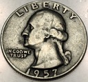 USA 25 centów quarter dollar 1957 Washington SREBRO